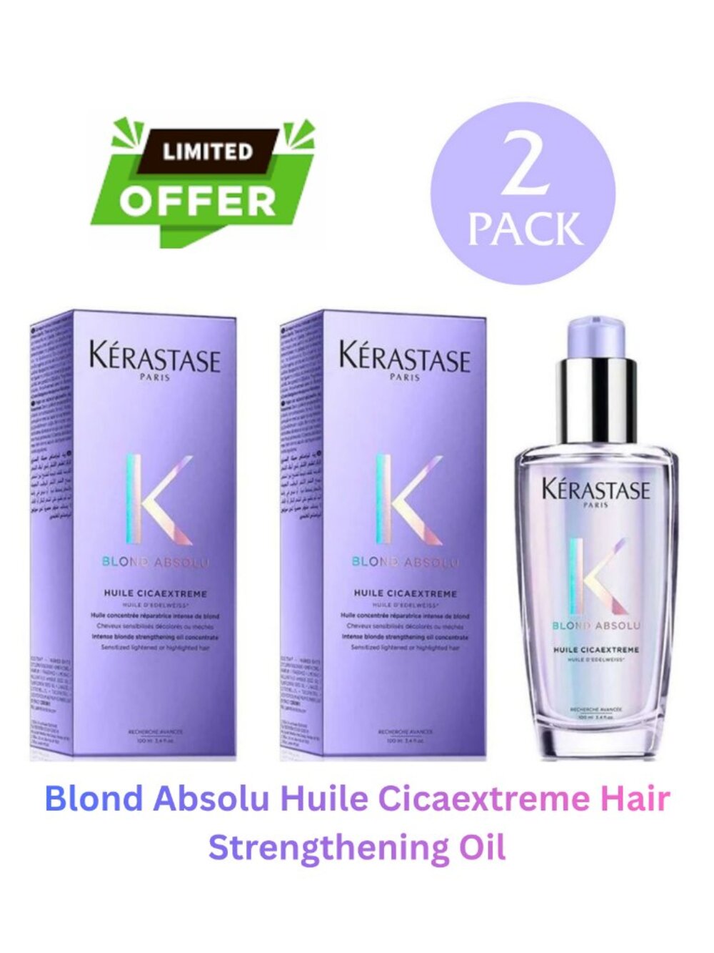 2X  Kerastase Blond Absolu Huile Cicaextreme Blond Beautifying Oil 100ML..